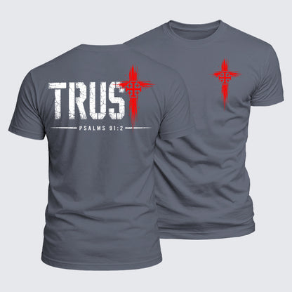 Luxe Mercerized Cotton Tee - Trust Psalms 91:2