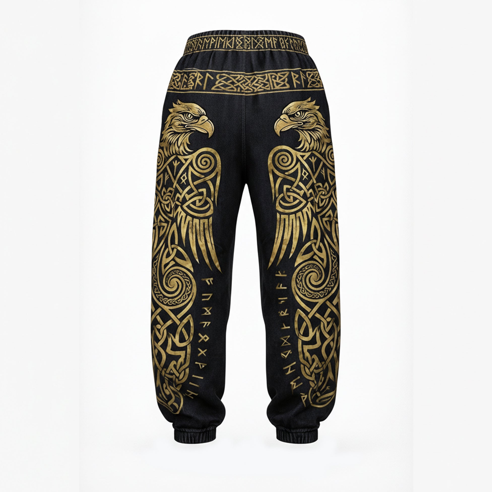 Men's Viking Retro Golden Rune Raven Celtic Totem Nordic Pants