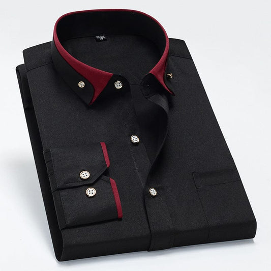 Men’s Contrast Collar Dress Shirt – Slim Fit