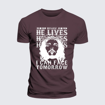 Luxe Mercerized Cotton Tee - Because He Lives