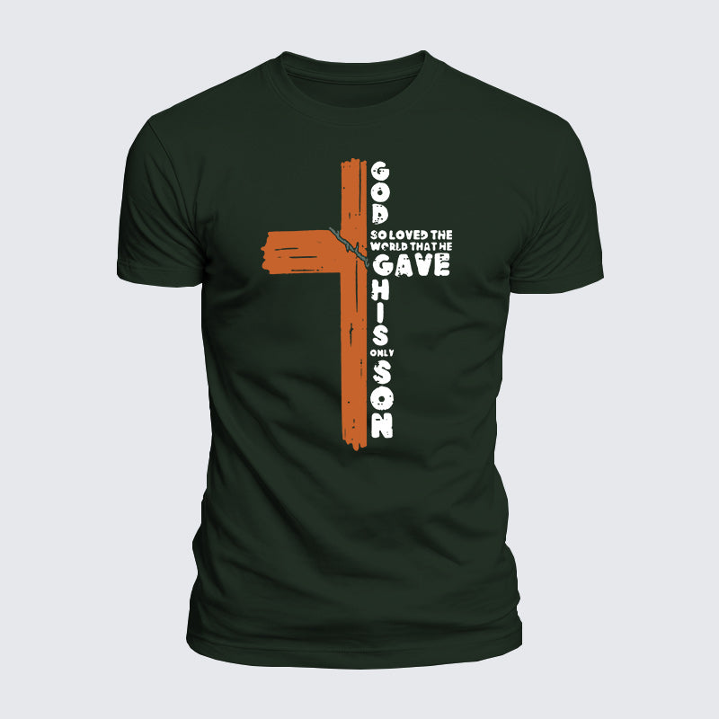Luxe Mercerized Cotton Tee - Cross God So Loved The World