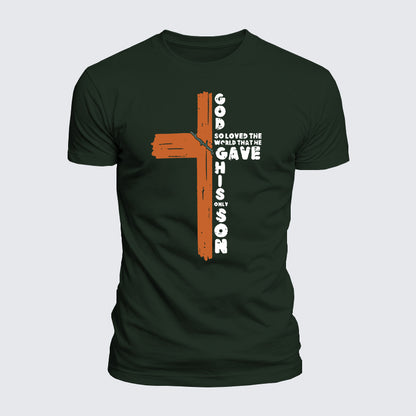 Luxe Mercerized Cotton Tee - Cross God So Loved The World