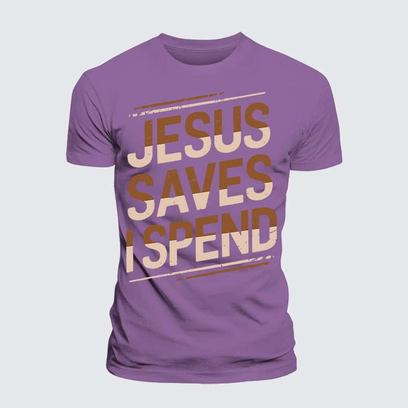 Luxe Mercerized Cotton Tee - Jesus Saves I Spend