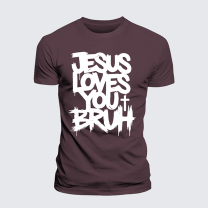 Luxe Mercerized Cotton Tee - Jesus Loves You Bruh
