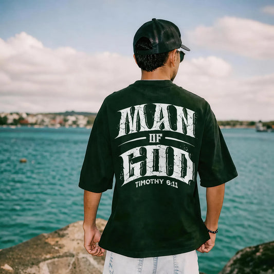 Man Of God Timothy 6:11 Printed Men's T-shirt
