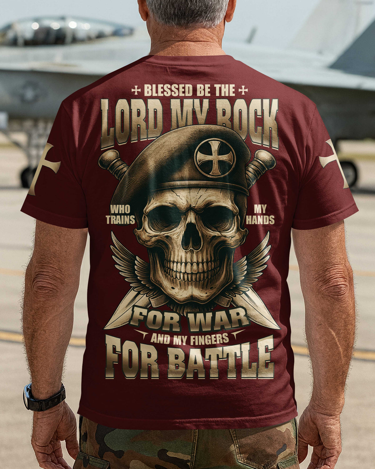 Blessed Be The Lord My Rock Who Trains My Hands For War T-Shirt