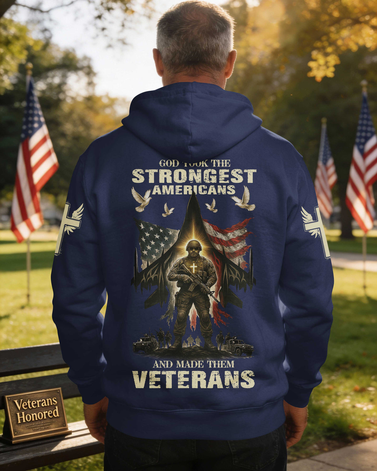 God Took The Strongest Americans All Over Print Hoodie