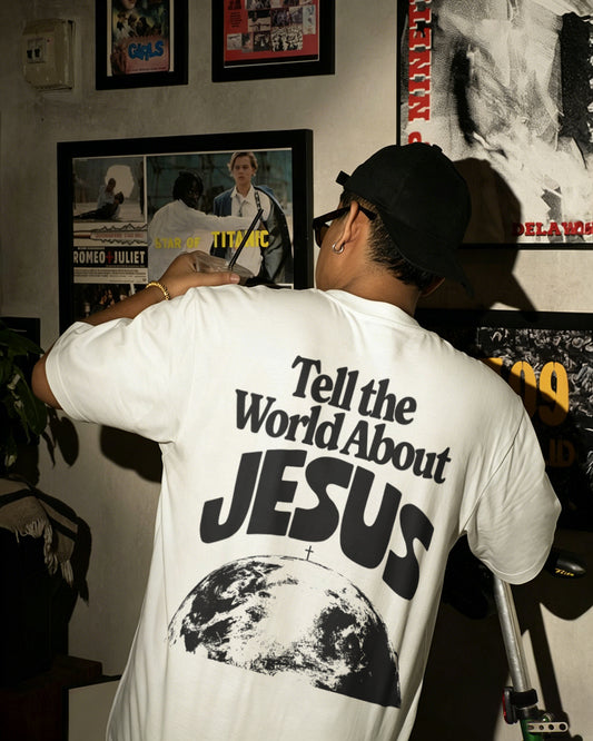 Tell The World About Jesus Printed Men's T-shirt