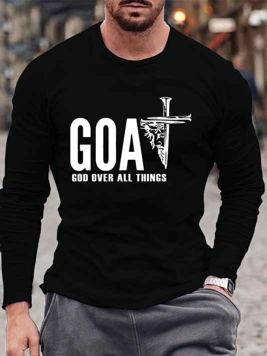 Goat God Over All Things Christian Cotton Long Sleeve T-Shirt