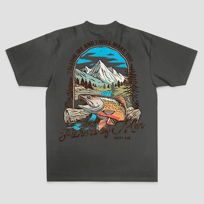 Follow Me And I Will Make You Fishers Of Men Matt 4:19 Printed Men's T-shirt