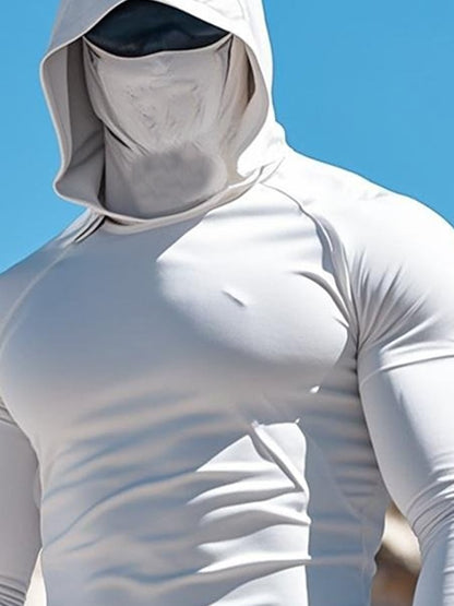 Men's Outdoor Sun Protection Breathable Cool Hooded Sun Protection Long Sleeve Top