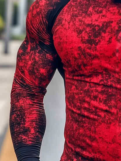 Men's Outdoor Sun Protection Breathable Cool Mask American Flag Print Hooded Sun Protection Long Sleeve Top