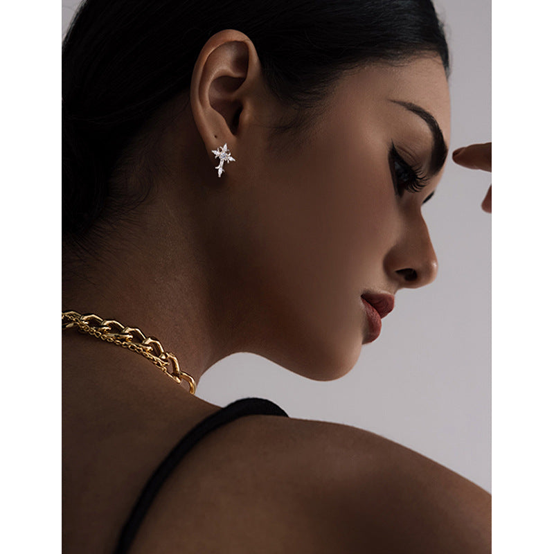 Cross Diamond Earrings