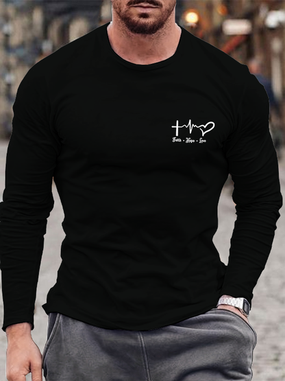 Faith Hope Love Christian Cotton Long Sleeve T-Shirt