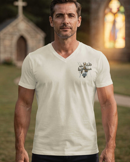 This Lineman Fixes What Storms Break With The Strength God Gives V-neck