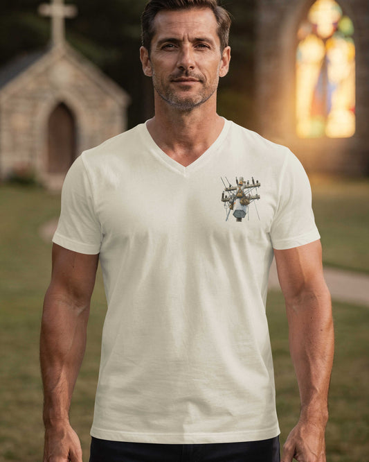 This Lineman Fixes What Storms Break With The Strength God Gives V-neck