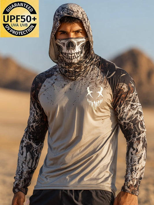 Men's Outdoor Sun Protection Breathable Cool Hooded Sun Protection Long Sleeve Top