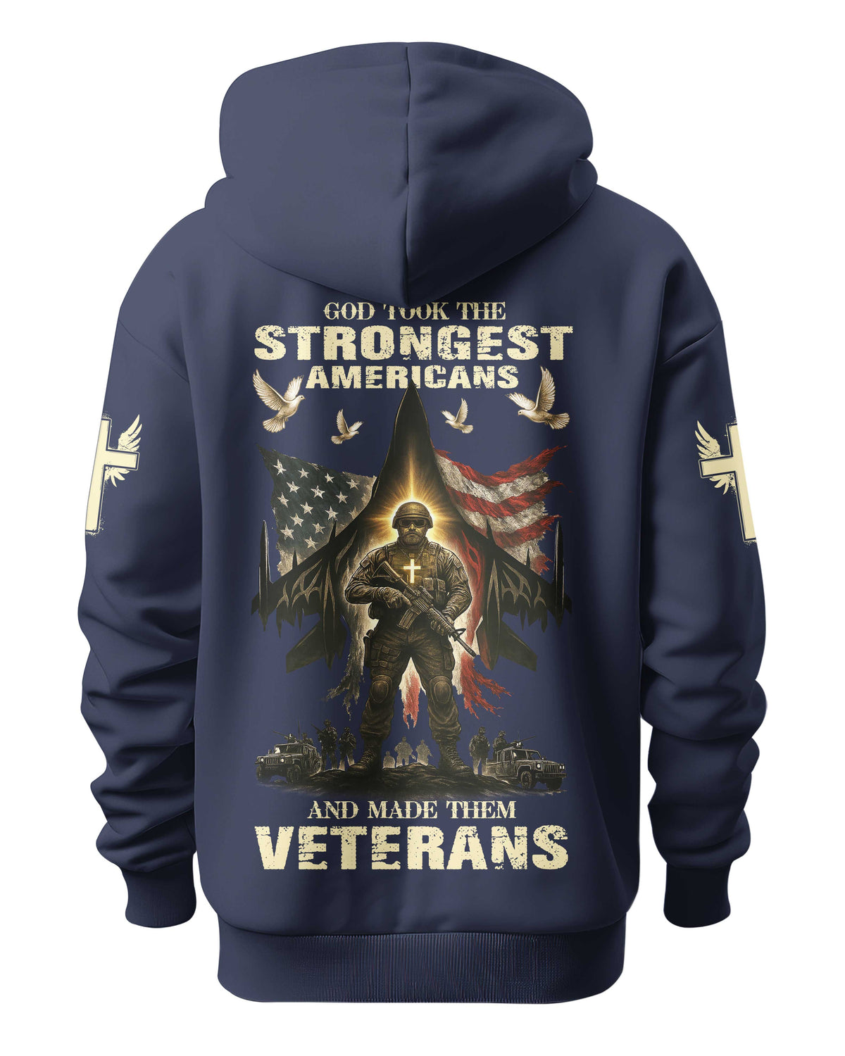 God Took The Strongest Americans All Over Print Hoodie