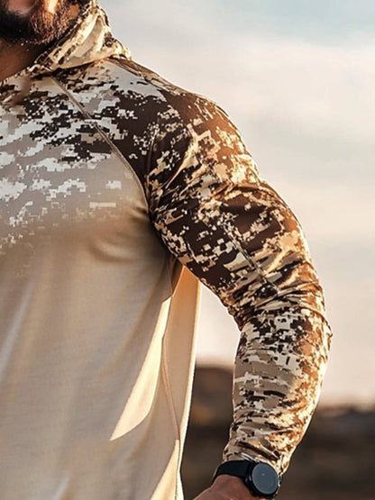 Men's Outdoor Sun Protection Cool Hooded Sun Protection Long Sleeve Top