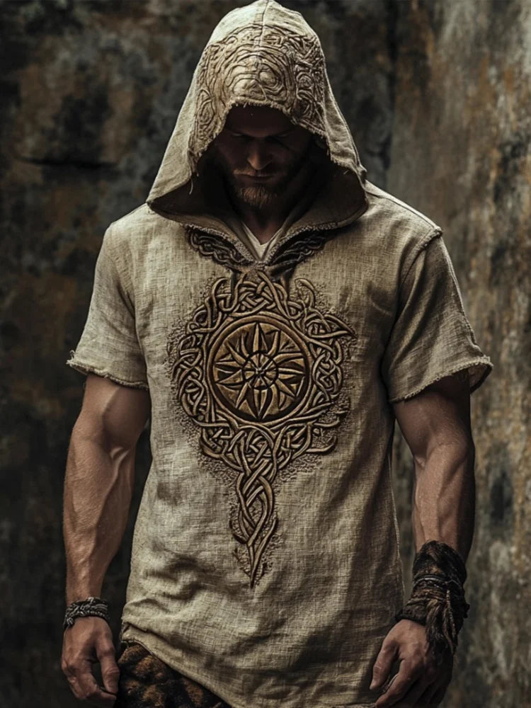 Men's Viking Tree Of Life Retro Celtic Short Sleeve Hoodie