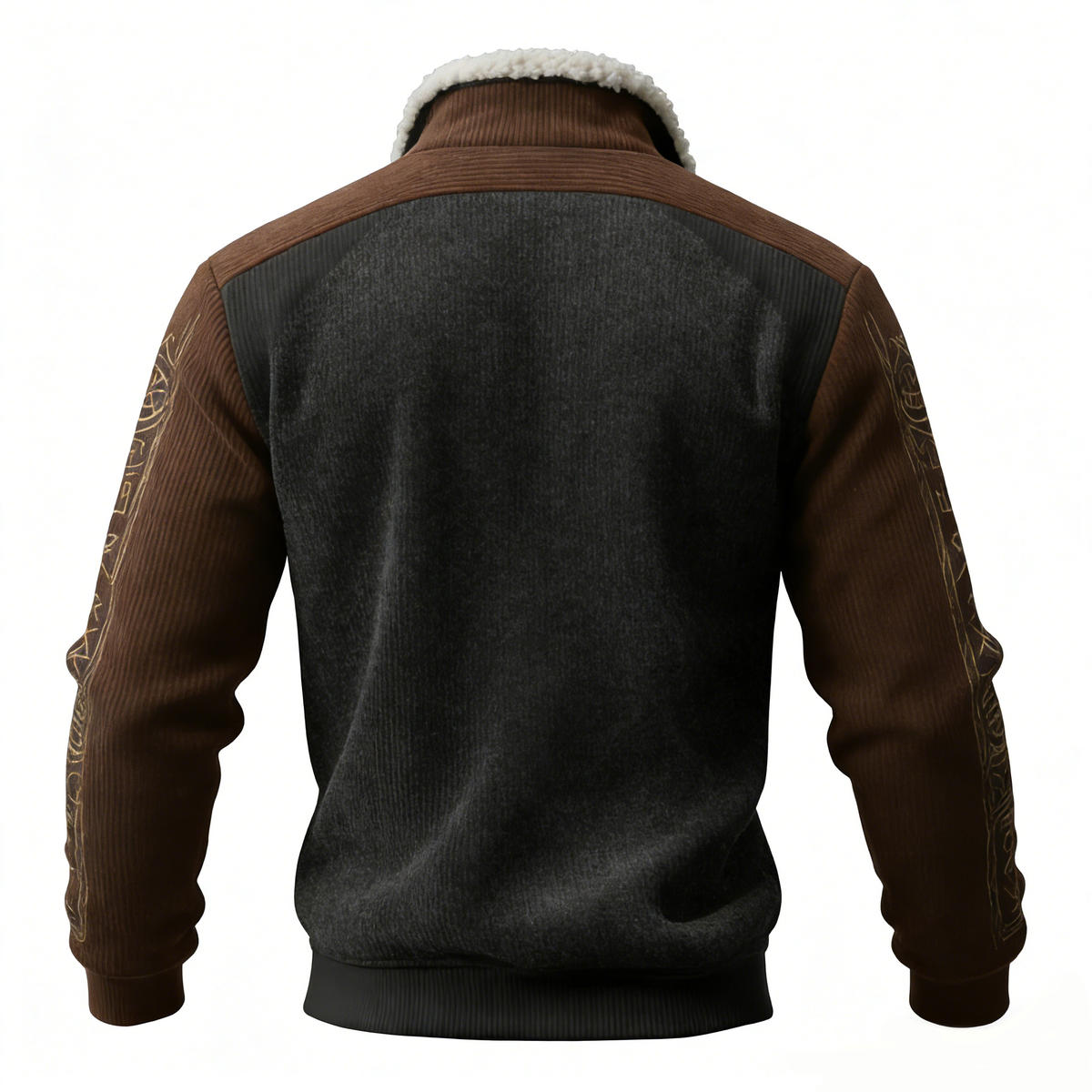 Nordic Viking Style Retro Vegvísir Fleece Collar Casual Long-Sleeve Sweatshirt