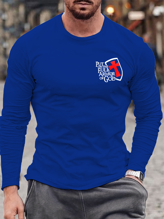 Put On The Full Armor Of God Jesus God Christian Cotton Long Sleeve T-Shirt