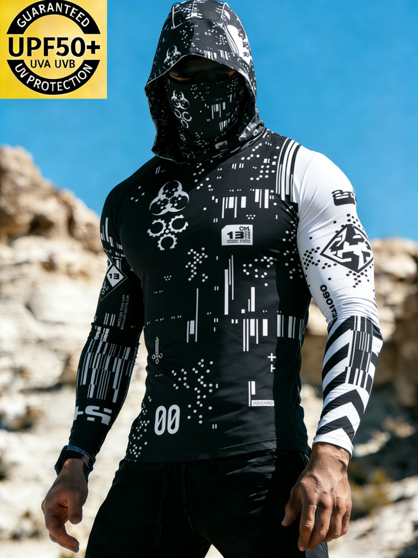 Men's 09011E DIA Sun Protection Print Top
