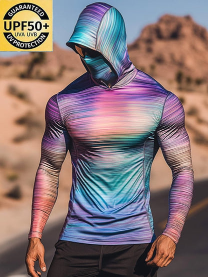 Men's Outdoor Sun Protection Breathable Cool Hooded Sun Protection Long Sleeve Top