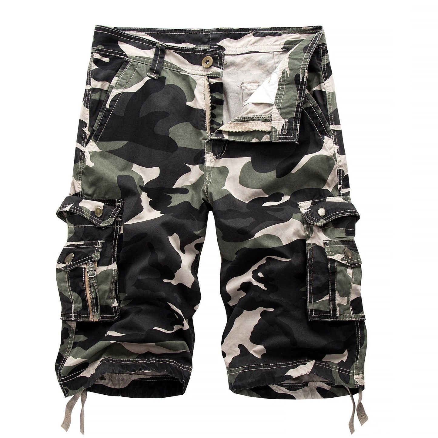 Women's Vintage Camo Multi-Pocket Cargo Shorts