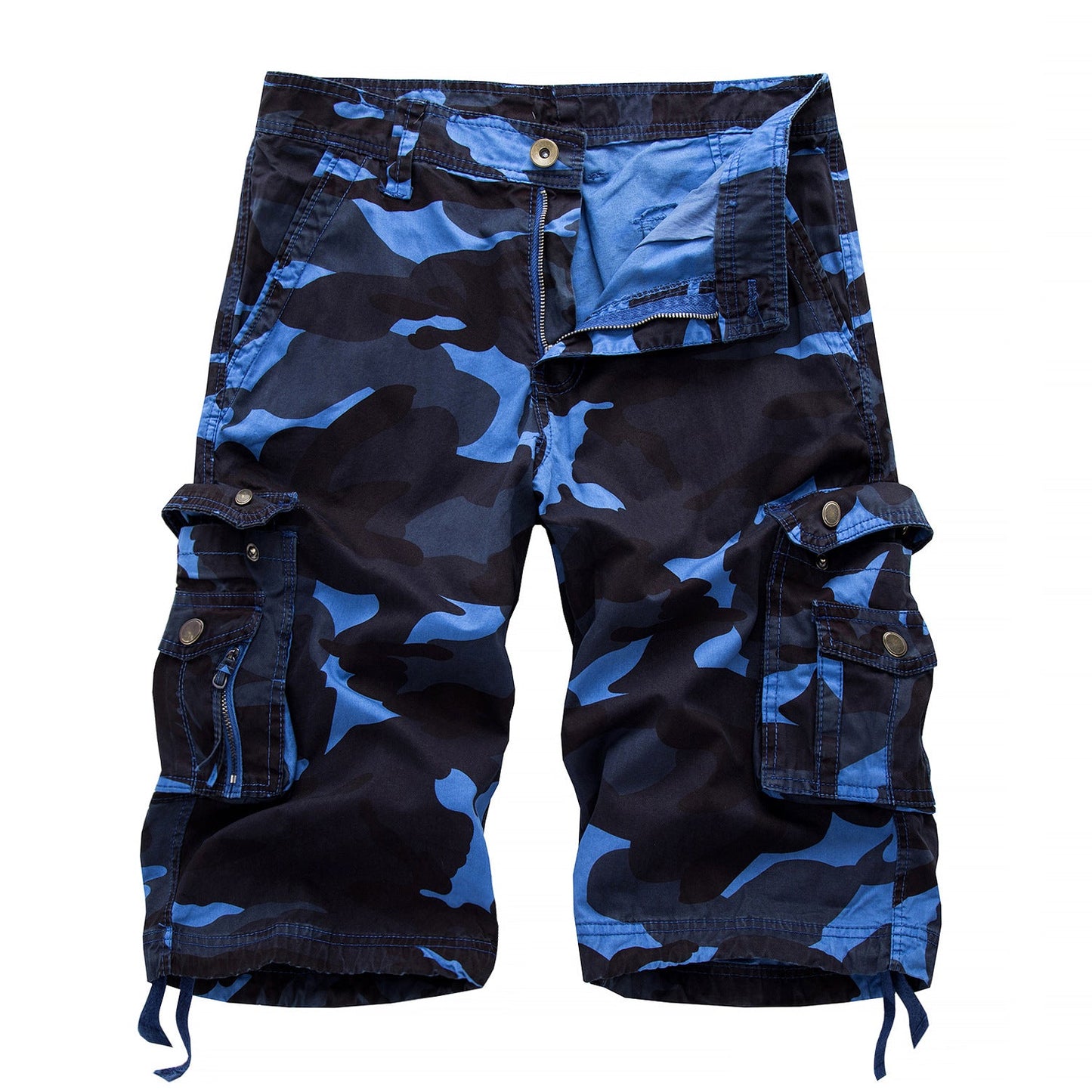 Women's Vintage Camo Multi-Pocket Cargo Shorts