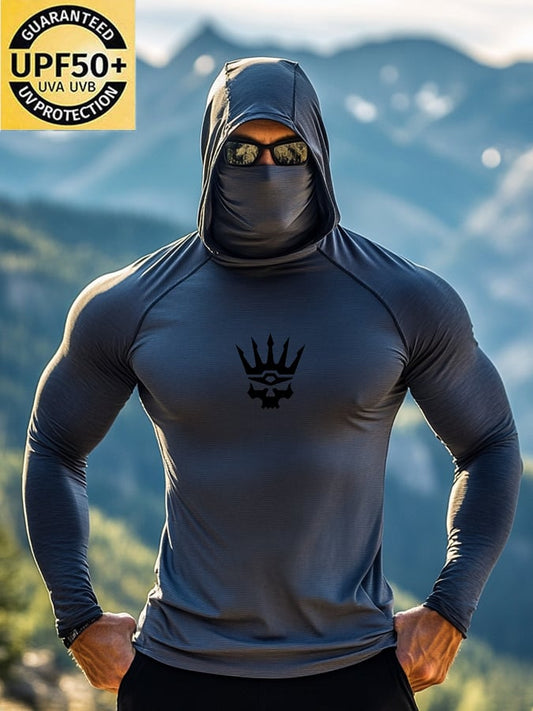 Men's Outdoor Sun Protection Breathable Cool Hooded Sun Protection Long Sleeve Top