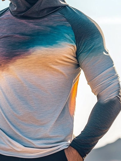 Men's Outdoor Sun Protection Breathable Cool Hooded Sun Protection Long Sleeve Top
