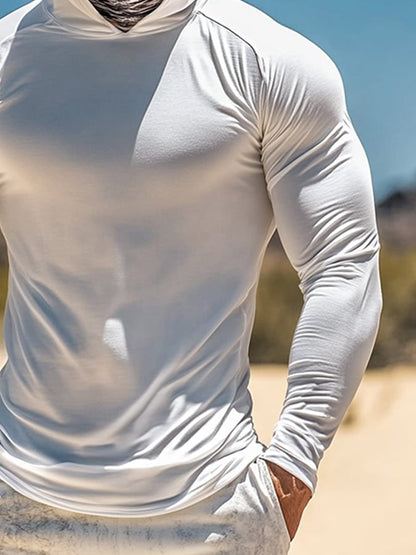 Men's Outdoor Sun Protection Breathable Cool Hooded Sun Protection Long Sleeve Top