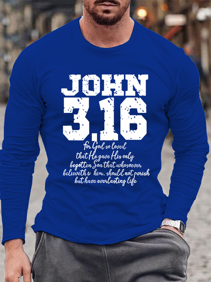 For God So Loved The World John 316 Bible Verse Christian Cotton Long Sleeve T-Shirt
