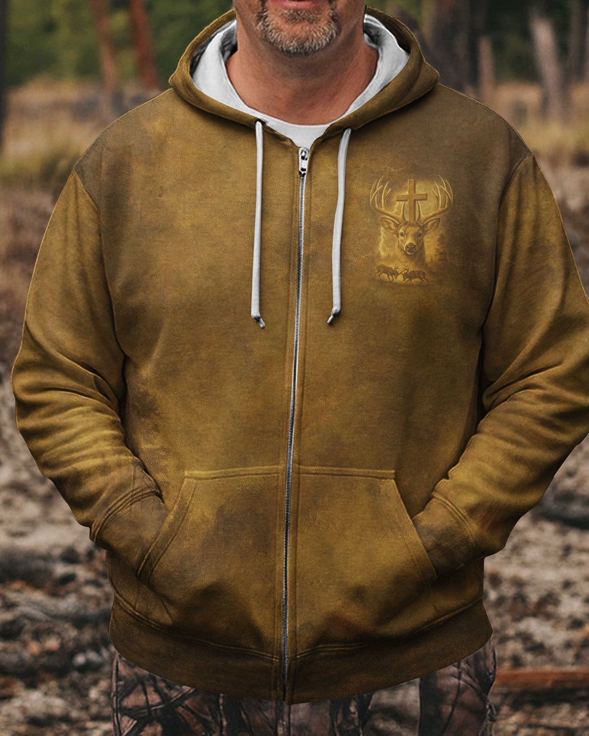 I've Got Hunting In My Veins And Jesus In My Heart All Over Print Hoodie