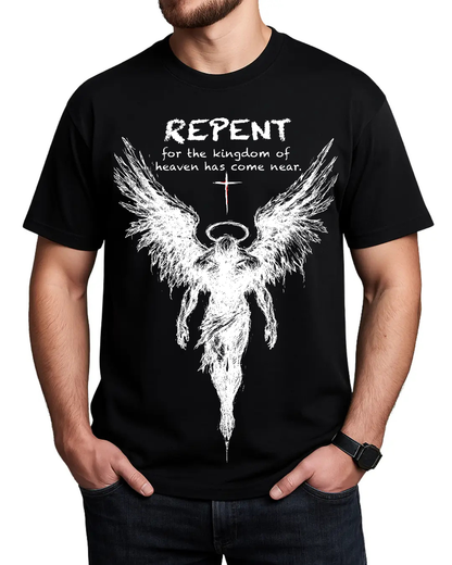 Repent Faith Angel Wings Graphic Tee