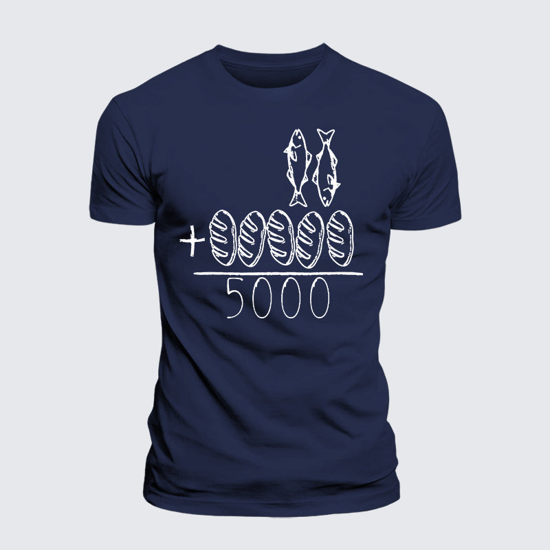 Luxe Mercerized Cotton Tee - 2 Fishes 5 Breads Jesus Feeds The 5000