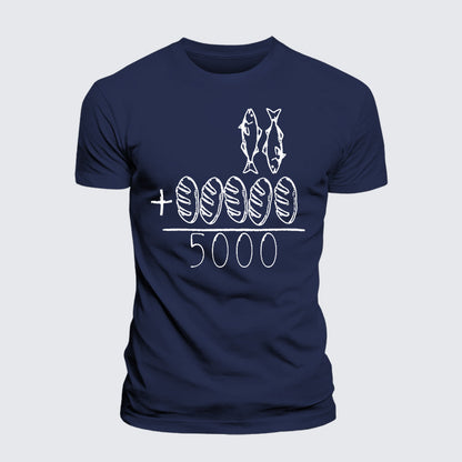 Luxe Mercerized Cotton Tee - 2 Fishes 5 Breads Jesus Feeds The 5000