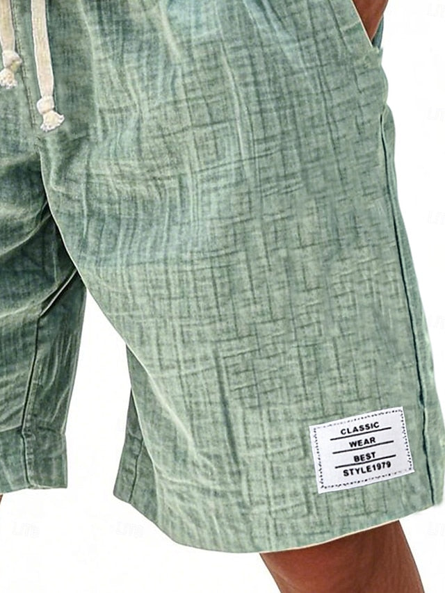 Men’s Casual Cotton Linen Shorts – Lightweight Drawstring Summer Shorts