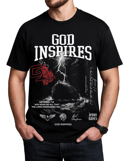 Christian Streetwear Noah's Ark Genesis 7:5 Graphic T-Shirt