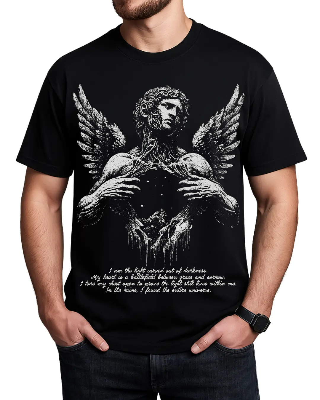 Fallen Angel Statue Dark Academia Graphic Tee