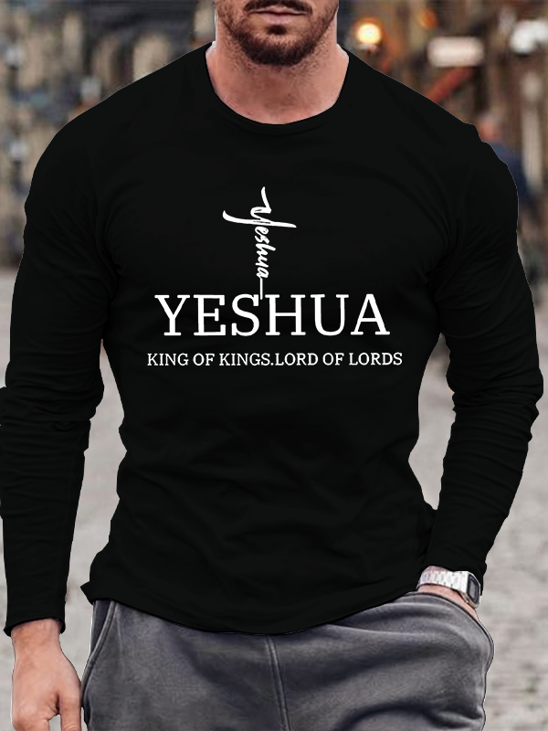 Yeshua King Of Kings Lord Of Lords Cotton Long Sleeve T-Shirt