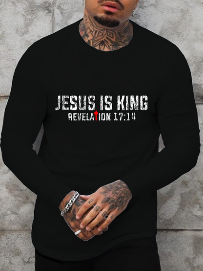 Jesus Is King Revelation 17:14 Christian Cotton Long Sleeve T-Shirt