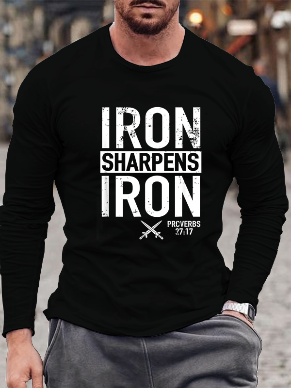 Iron Sharpens Iron Proverbs 27:17 Christian Long Sleeve T-Shirt
