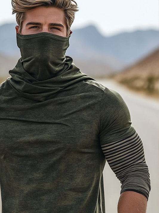 Men's Outdoor Sun Protection Breathable Cool Hooded Sun Protection Long Sleeve Top
