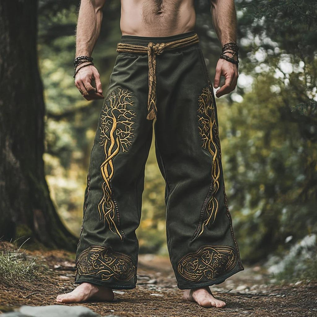 Men's Viking Tribal Celtic Tree Of Life Vintage Knot Casual Pants