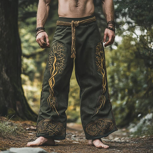 Men's Viking Tribal Celtic Tree Of Life Vintage Knot Casual Pants