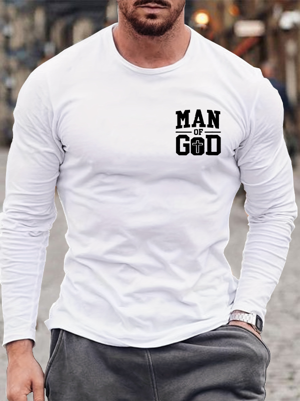 Man Of God Christian Cotton Long Sleeve T-Shirt