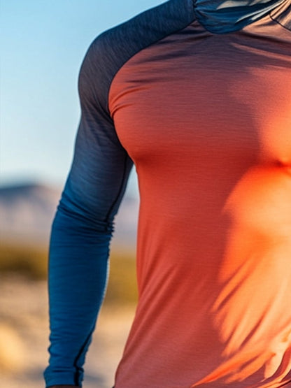 Men's Outdoor Sun Protection Breathable Cool Hooded Sun Protection Long Sleeve Top