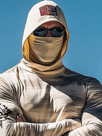 Men's Outdoor Sun Protection Breathable Cool Hooded Sun Protection Long Sleeve Top